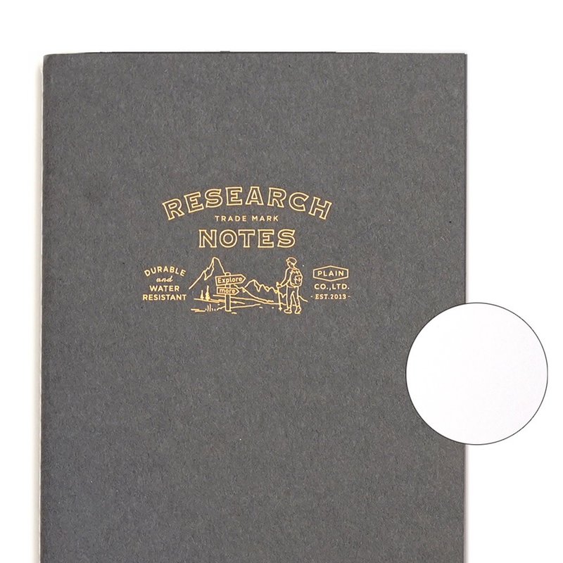 RESEARCH NOTES 防水ノート ブラウン 大本 純白紙 無地 - ノート・手帳 - 紙 グレー