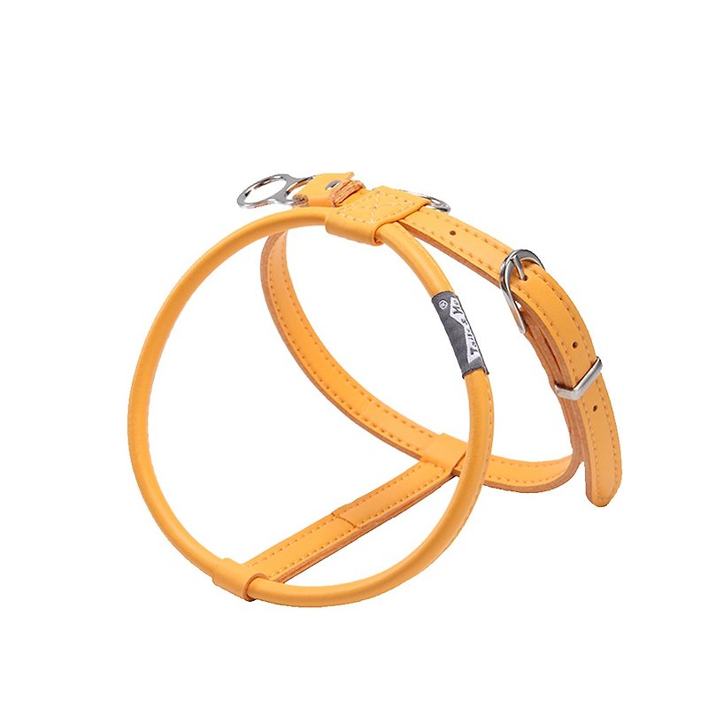 [Tail and me] natural concept leather chest strap warm sunflower orange - ปลอกคอ - วัสดุอื่นๆ สีส้ม