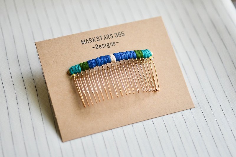 Contrast braided hair fork / hairpin / hair comb - zero land - Hair Accessories - Other Metals Multicolor