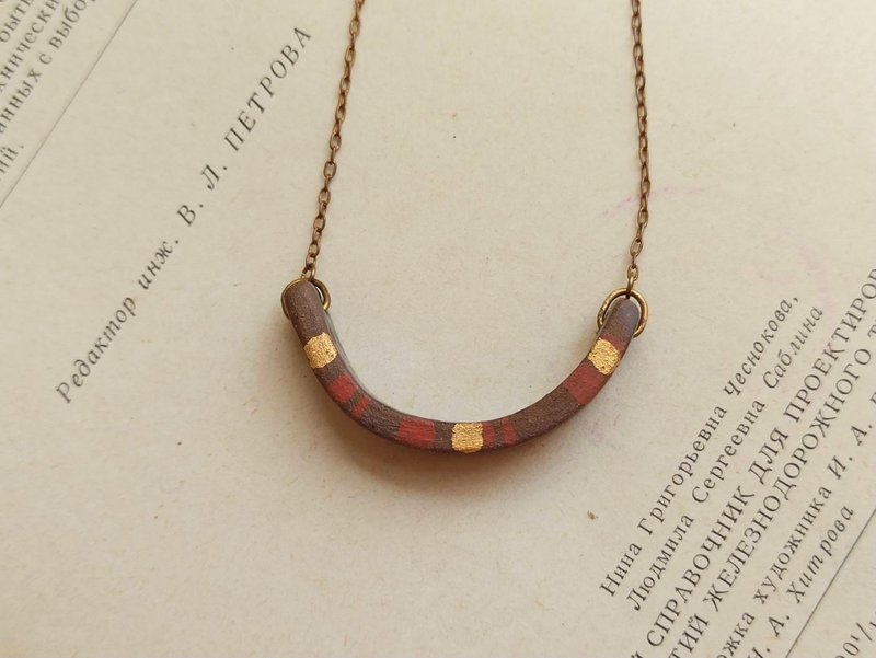 Smile Rainbow Pottery Necklace - สร้อยคอ - ดินเผา หลากหลายสี