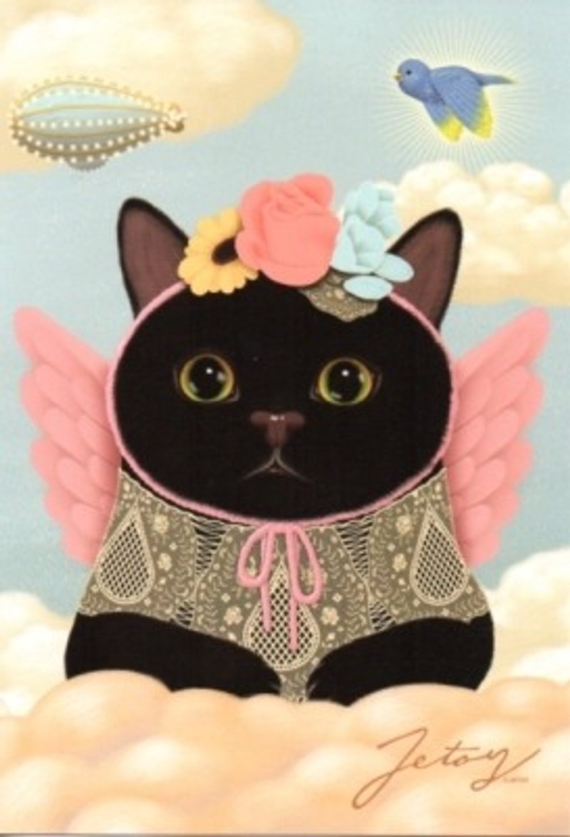 Jetoy, choo choo sweet cat angel series postcard (J1210306) cat Christmas card - Cards & Postcards - Paper Multicolor