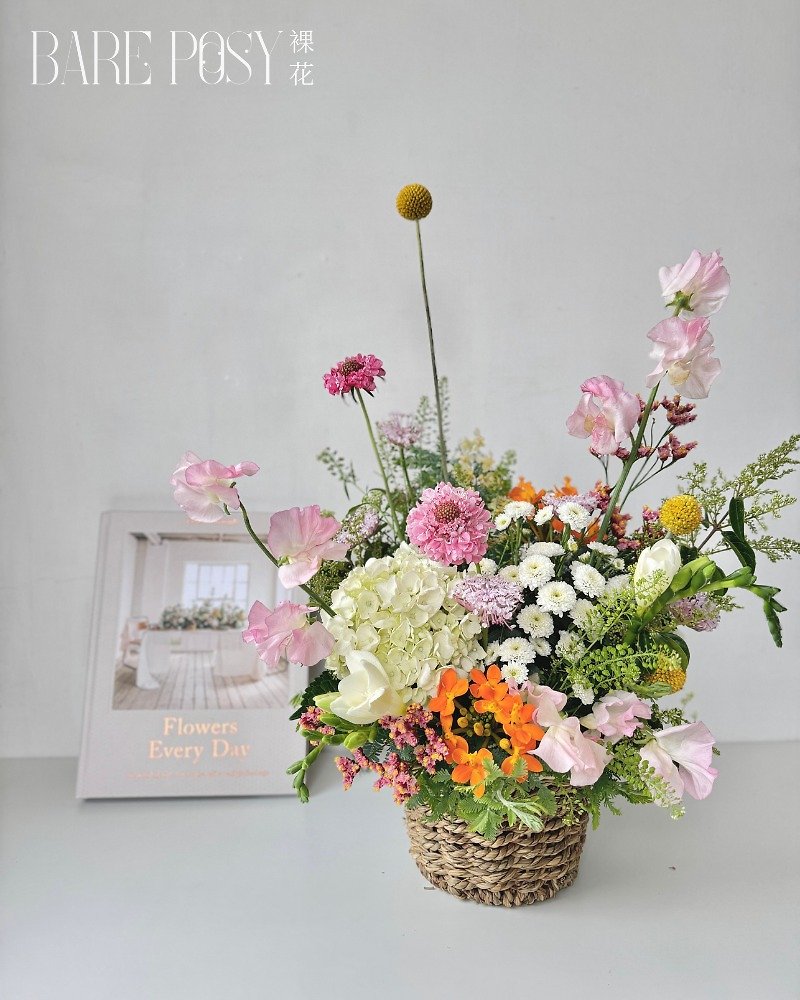 カスタマイズされた花かご/誕生日/母の日/開店 | 台北市と新北市へ配達 - 観葉植物 - 寄せ植え・花 ピンク