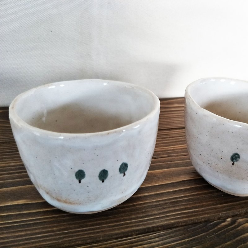 Pinching trees ceramic cups - ถ้วย - ดินเผา 