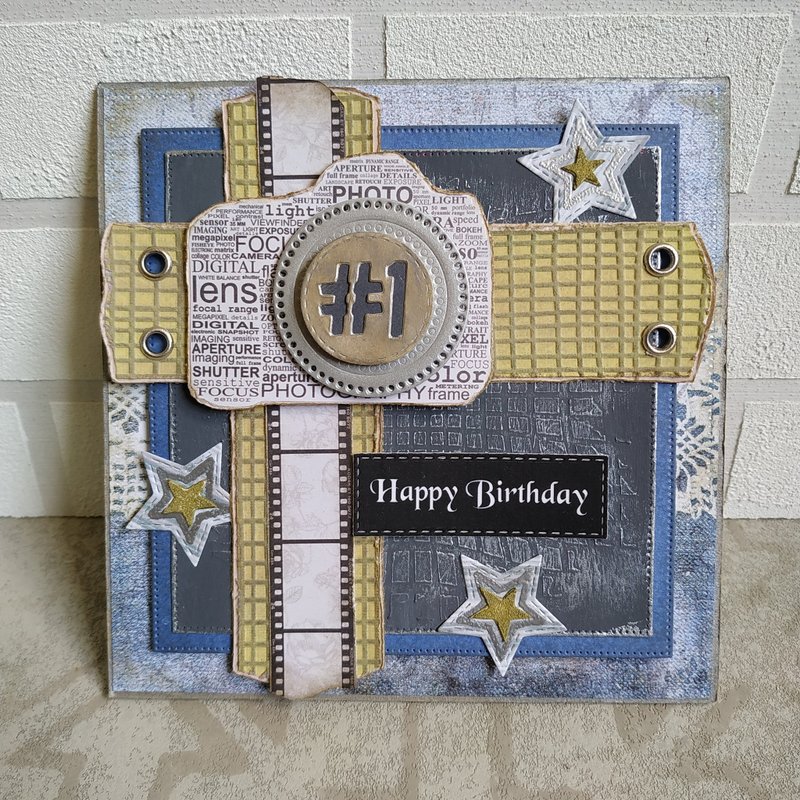 Birthday cards for man. Happy birthday card - 卡片/明信片 - 紙 藍色