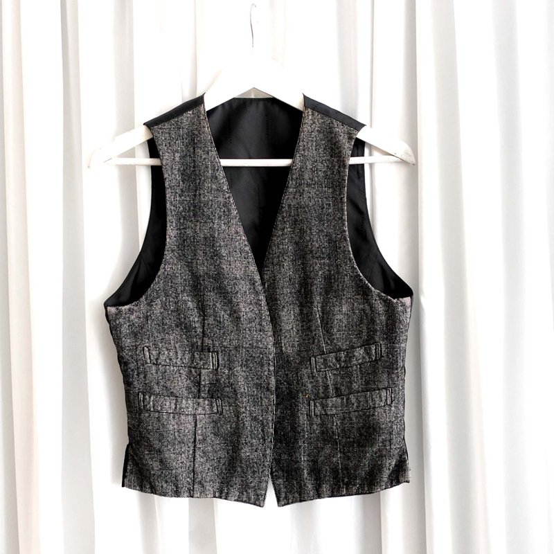 Second-hand Black Barrett by Neil Barrett gray plaid vest suit jacket - เสื้อสูทผู้ชาย - ขนแกะ สีเทา