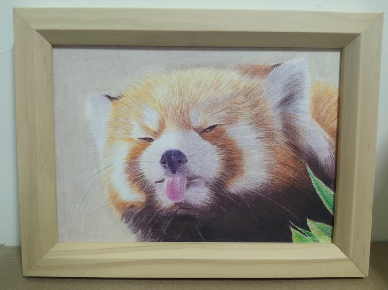 Decoration/ Raccoon/ Colored pencil drawing/ Original manuscript/ Framed - Posters - Paper 