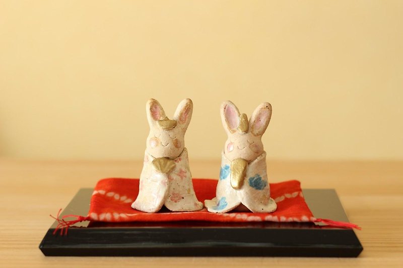 Ceramic rabbit chick - ของวางตกแต่ง - ดินเผา ขาว