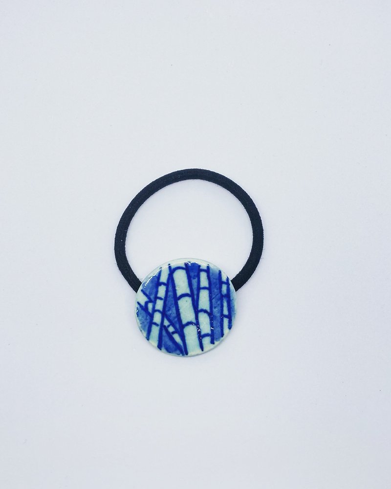 Bamboo hair tie - Hair Accessories - Pottery Blue