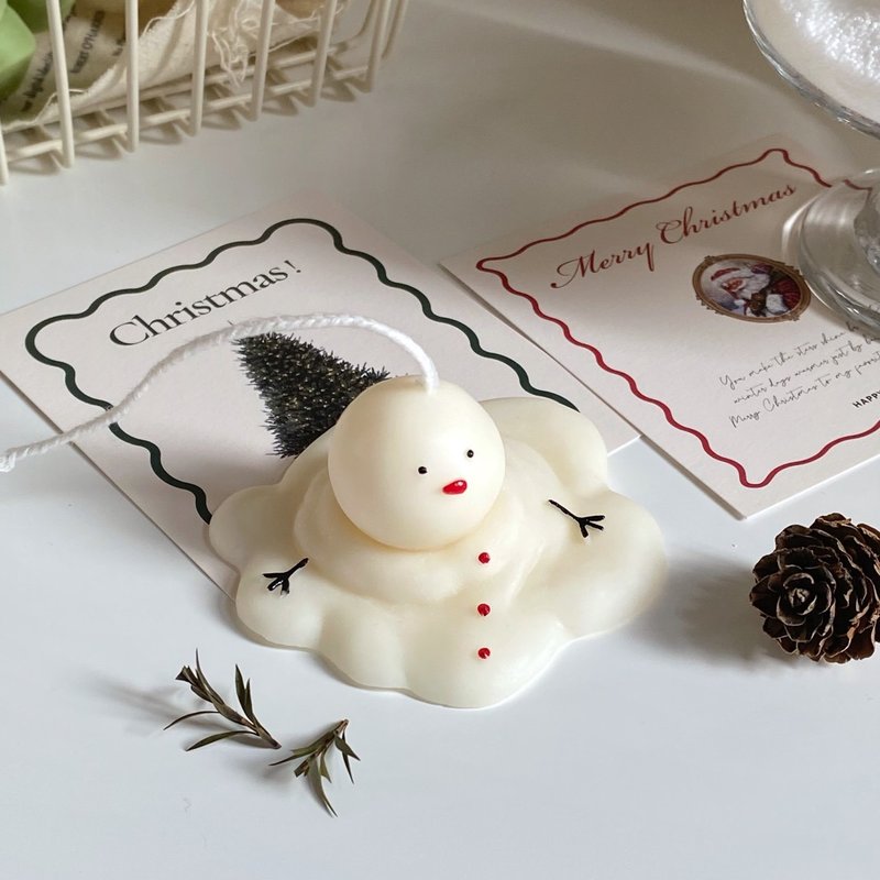 [Christmas Series] Melting Little Snowman Snowman Fragrance Cup Fragrance Candle Christmas Gift Exchange Gift - Candles & Candle Holders - Wax 