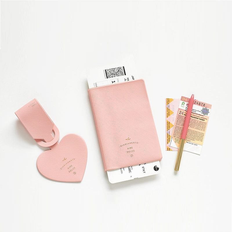 ハートパスポートカバー時間 - 甘い粉、TNL85168 - パスポートケース - プラスチック ピンク