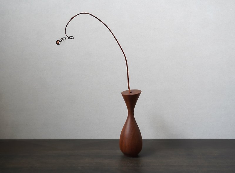 Dried Flower vase  African Teak. - Pottery & Ceramics - Wood Brown