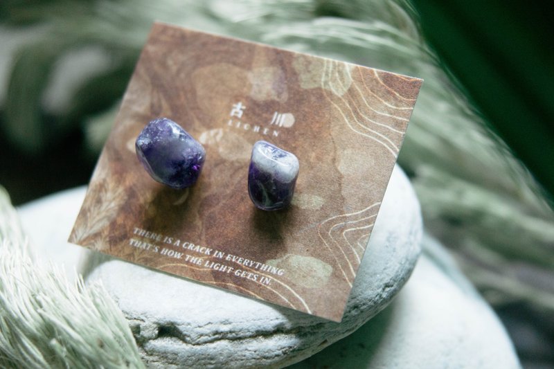 CRACK | 礦物系耳環 |  EARRINGS - 耳環/耳夾/耳骨夾 - 玉石 紫色