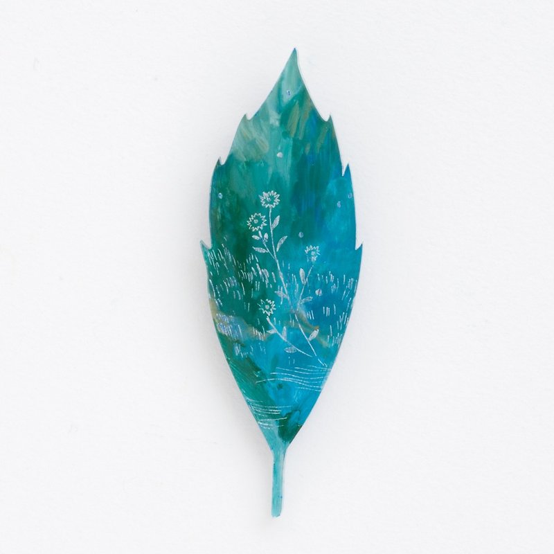 Brooch [leaf] - Brooches - Acrylic Blue