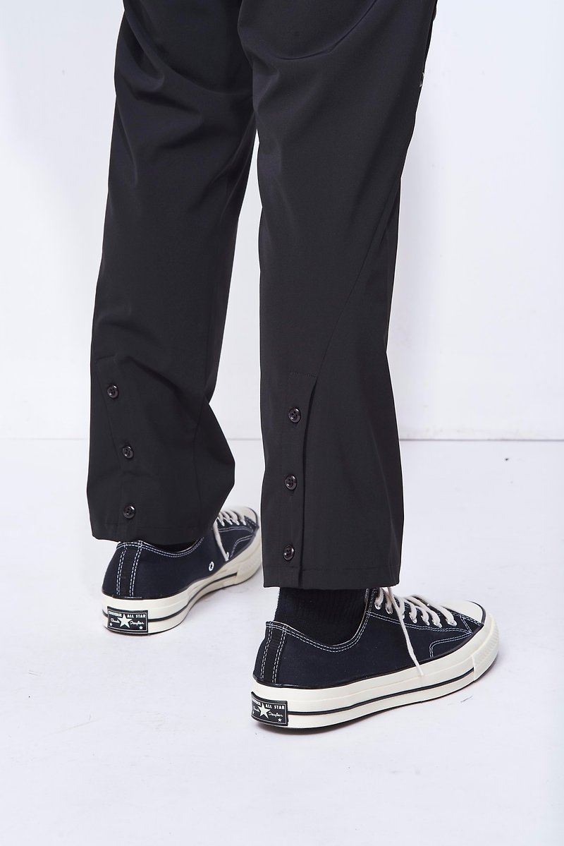 8 lie down. Buttoned trousers after side opening - Men's Pants - Polyester Black