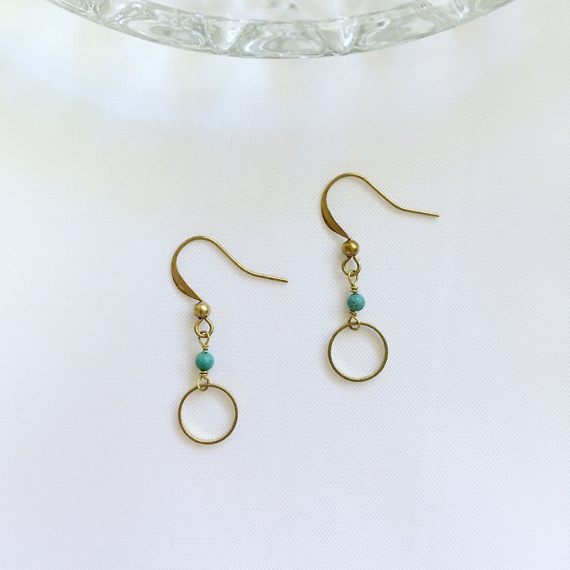 classical. Hoop natural turquoise lucky lucky to avoid evil dangle earrings - Earrings & Clip-ons - Crystal Multicolor