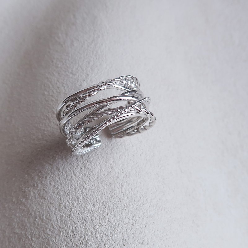 / Inexhaustible / 925 Sterling Silver Adjustable Ring - แหวนทั่วไป - เงินแท้ สีเงิน