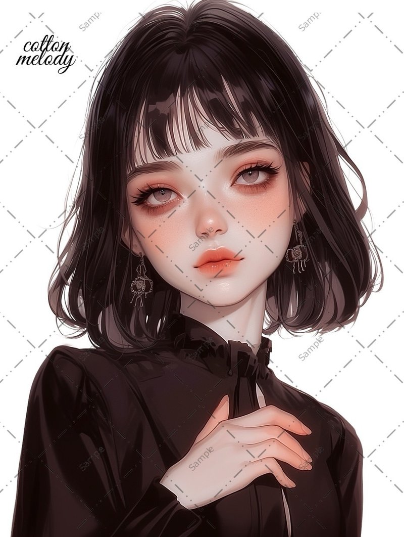 original sticker no.1416 人物ステッカー オリジナルステッカー 人物ステッカー 女の子ステッカー オリジナル人物ステッカー - 貼紙 - 紙 