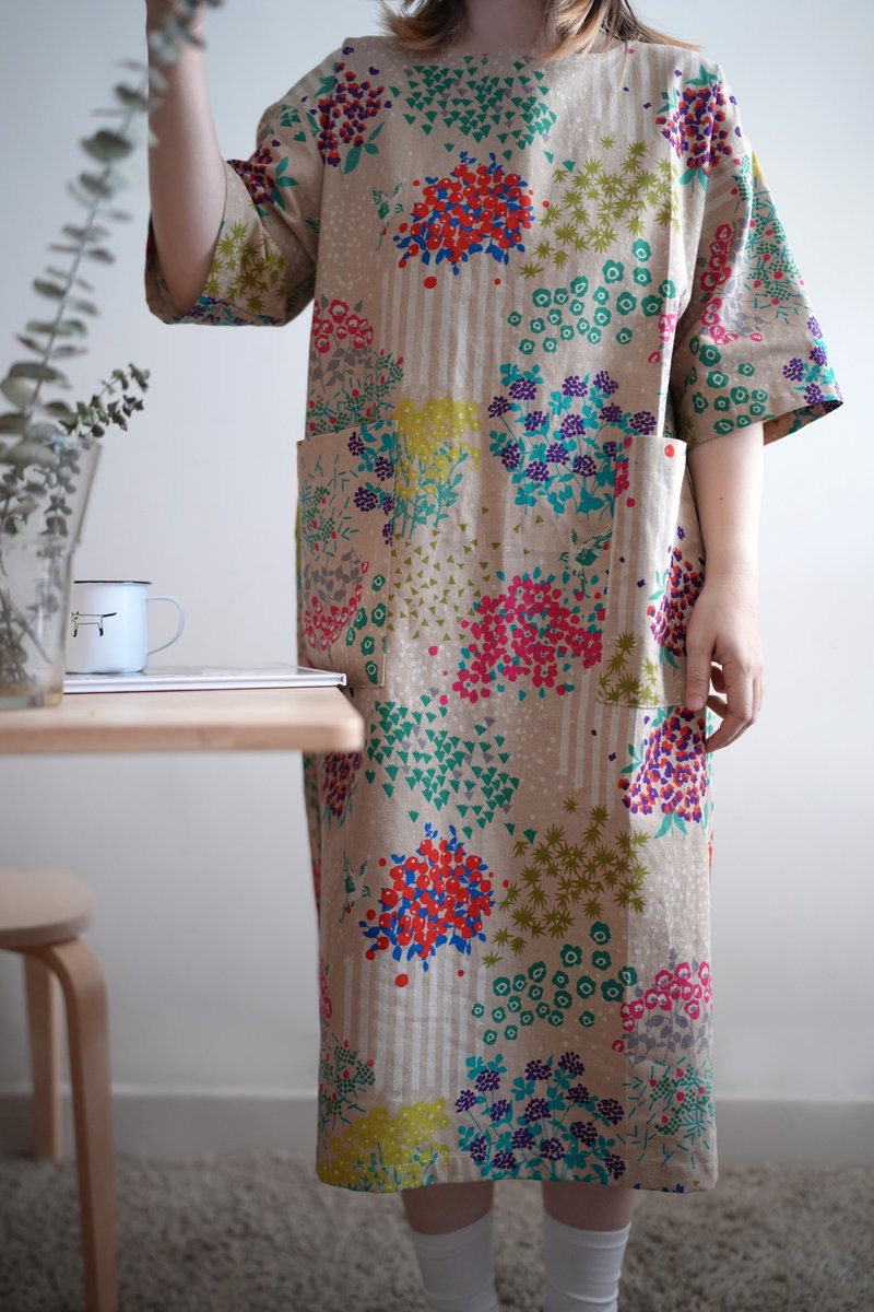 Colorful Fireworks Long Dress - One Piece Dresses - Cotton & Hemp Multicolor