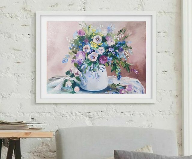 真作 ファット・ヤヌク 油絵 作品 花 絵画 キャンパス 抽象画