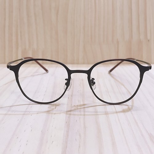 EGlasses。眼鏡物語 站內最高等級UV420濾藍光0度眼鏡│全框方圓黑紅彈性鈦合金WBT51