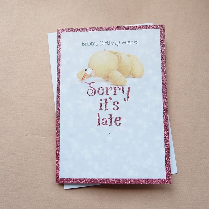 Belated blessings【Hallmark-ForeverFriends card birthday wishes】 - Cards & Postcards - Paper Multicolor