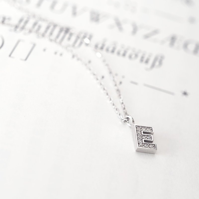Initial E Alphabet Necklace Silver 925 - Necklaces - Other Metals Silver