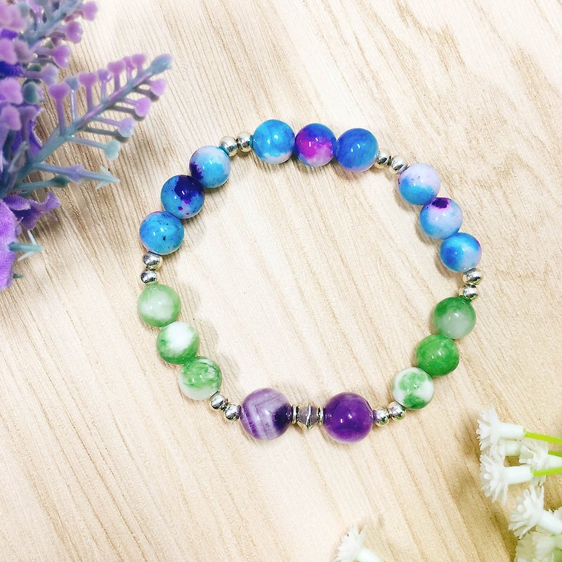 ▶ Beads RIJU ◀ - Natural Ore - Fantasy Amethyst x Lavender - Bead Bracelet (Gift / Exchange Gift / Custom Design / Send Her / Send Me) - สร้อยข้อมือ - เครื่องเพชรพลอย หลากหลายสี