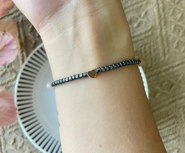 パープルローズ不規則なクリスタル弾性ブレスレット - ショップ