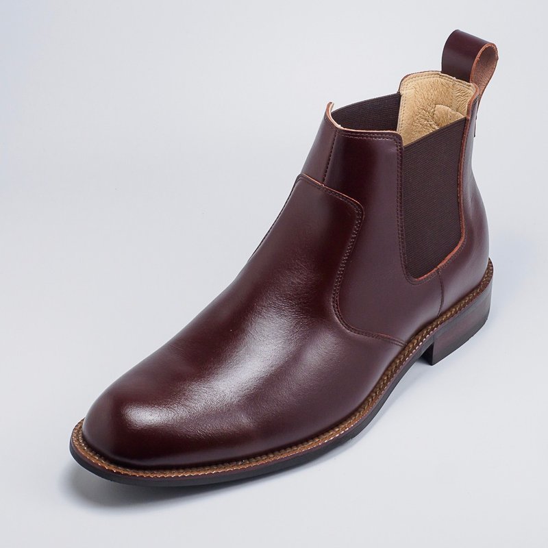 Gentle classic Chelsea Chelsea boots∣mb01j Burgundy red - รองเท้าบูธผู้ชาย - หนังแท้ สีแดง