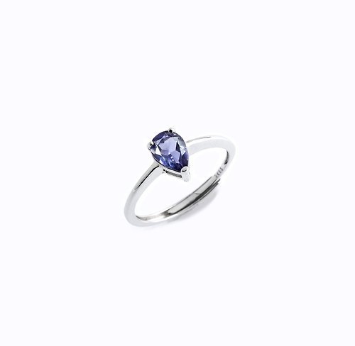 安的珠寶 AND Jewel AND 菫青石 藍色 紫色 水滴 5*7mm 戒指 經典系列 Pear 天然寶