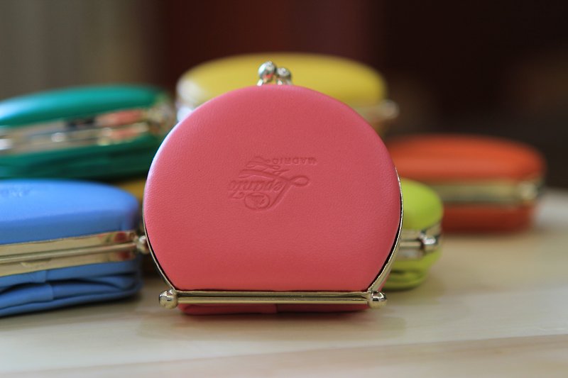 Limited Spain Lepanto Macaron handmade purse - pink pink - กระเป๋าใส่เหรียญ - หนังแท้ หลากหลายสี