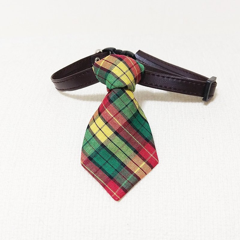 Ella Wang Design Tie pet bow tie cat and dog yellow plaid gentleman - Collars & Leashes - Cotton & Hemp Yellow