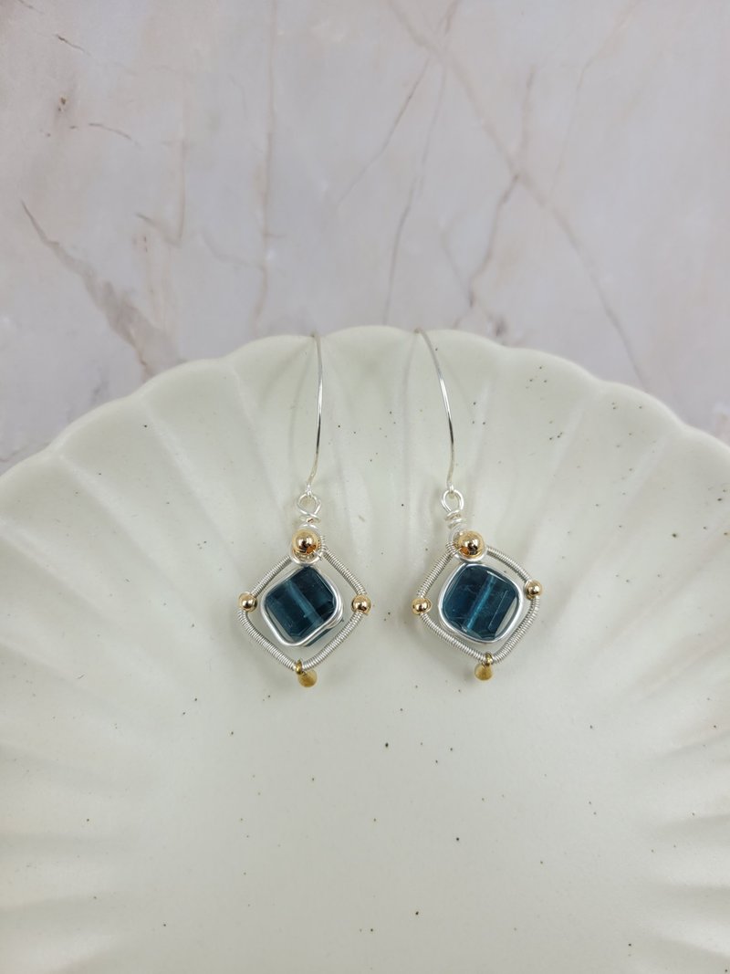 Eastern European style hand-wound blue Stone earrings - Earrings & Clip-ons - Crystal 