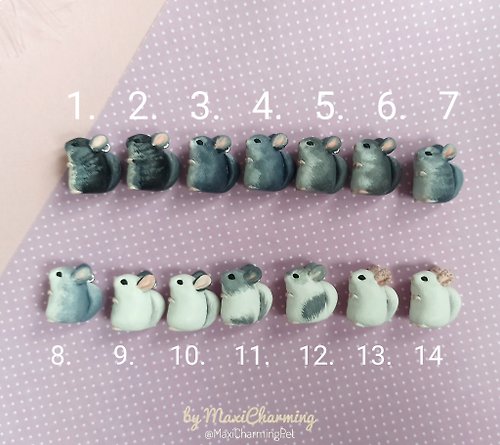 MaxiCharming Chinchilla Custom Coloring necklace charm on chain 栗鼠 individual color 定制颜色