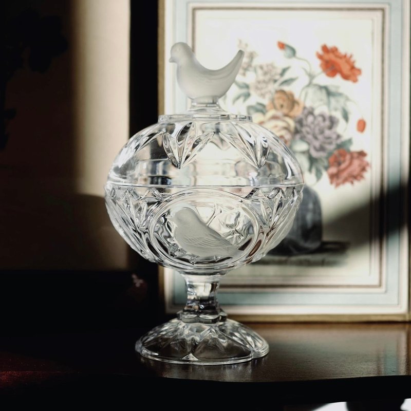 二十世紀法國 Cristal d Arques 復古小鳥 水晶玻璃器皿 - 居家收納/收納盒/儲物盒 - 水晶 透明