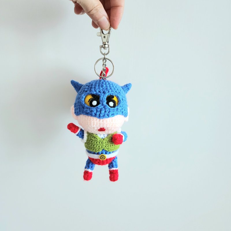 Customized Doll Q Version Cartoon/Anime Doll No.7 Keychain Pendant - ตุ๊กตา - ผ้าฝ้าย/ผ้าลินิน สีน้ำเงิน