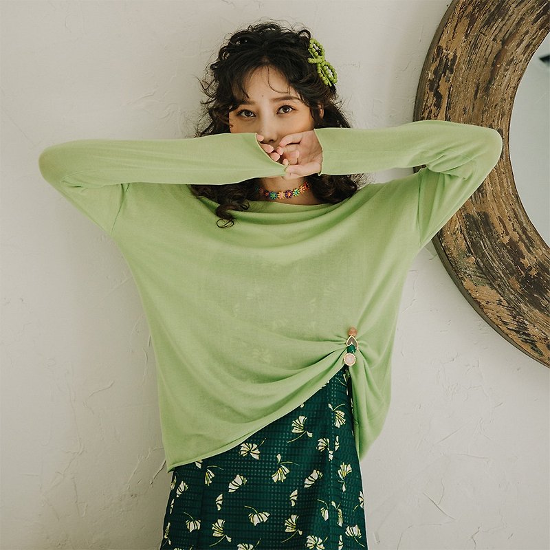 [thin section] Anne Chen ice silk sweater women loose sunscreen shirt thin air conditioning shirt 2019 autumn 1005 - สเวตเตอร์ผู้หญิง - วัสดุอื่นๆ 