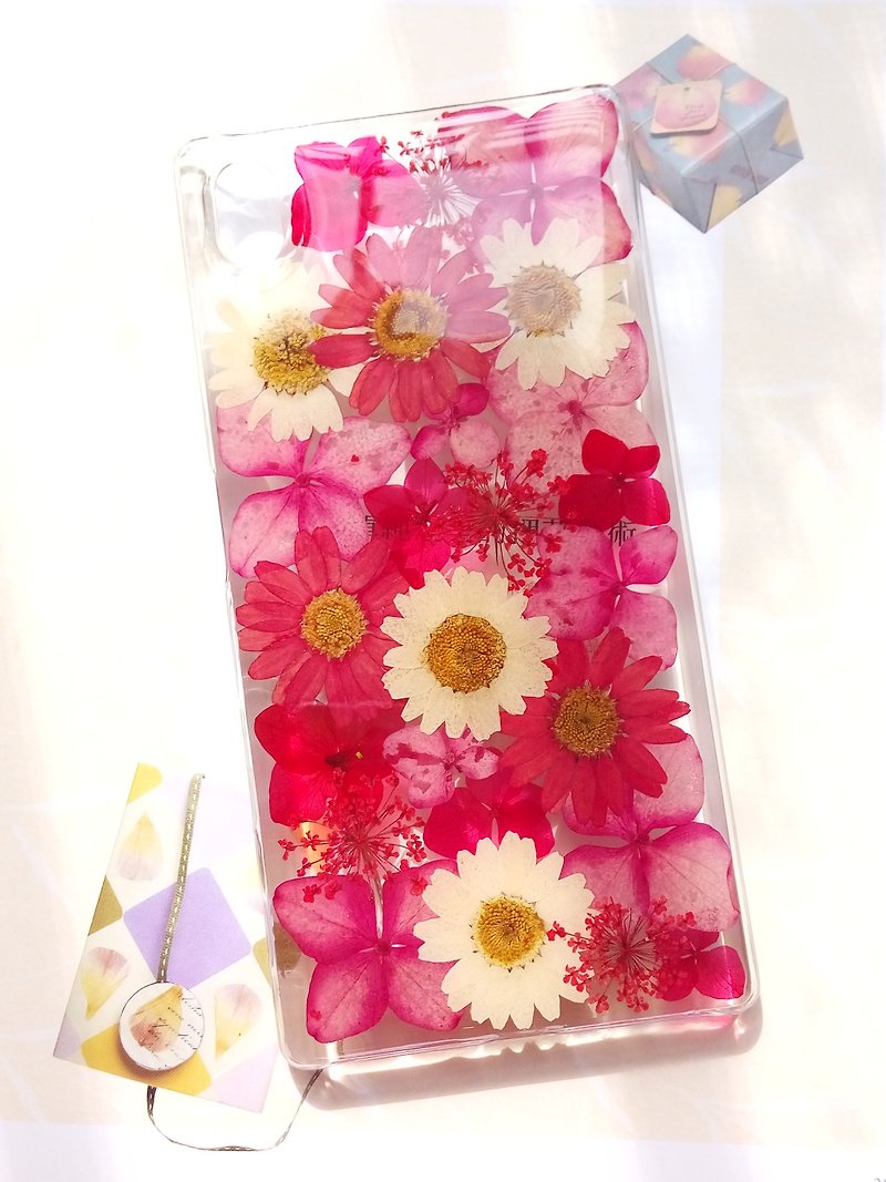 Pressed flowers phone case, , Sony Xperia Z5 Blooming (on sale) - เคส/ซองมือถือ - พลาสติก สีแดง