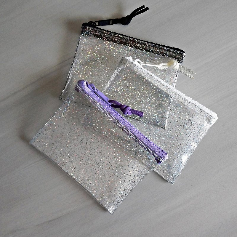 Glitter lame transparent Pouch & coin case (RAINBOW) - Toiletry Bags & Pouches - Waterproof Material Transparent
