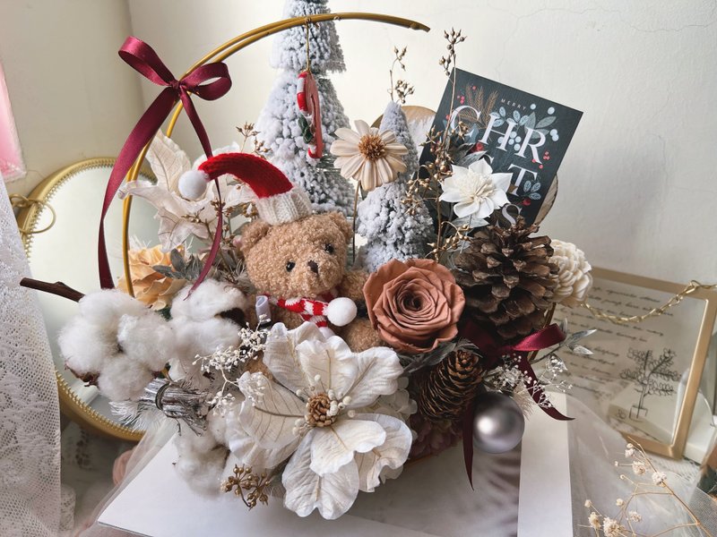 【聖誕禮物】flower-of-life 冬境序曲・聖誕花禮 聖誕桌花 - 乾燥花/永生花 - 植物．花 白色