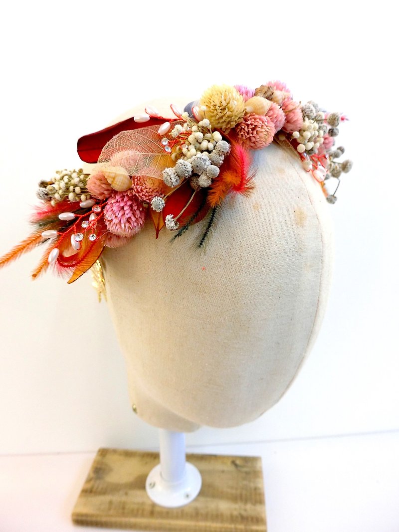 戴上幸福的飾 春日暖陽系列-乾燥花圈 花環 花冠-外拍 自助婚紗 新娘造型 - 髮飾 - 植物．花 多色