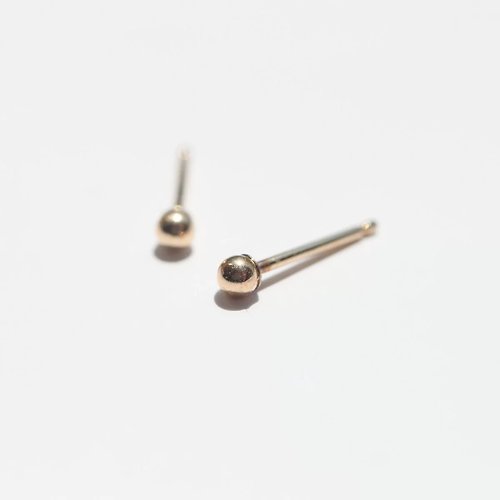 CHARIS GRACE 14K Gold Ball Earring 金球耳針耳環(一對) (2mm)