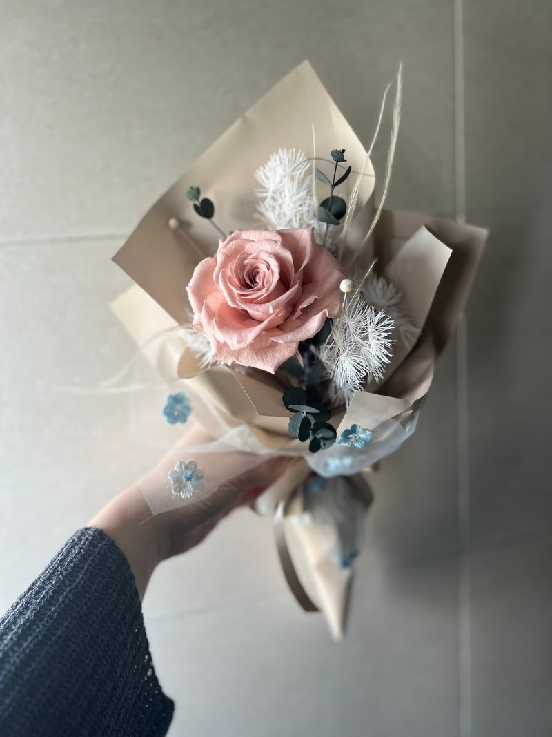 永生玫瑰花束 單支玫瑰花束 恆星花 乾燥花 生日花束 告白花束 - 乾燥花/永生花 - 植物．花 多色