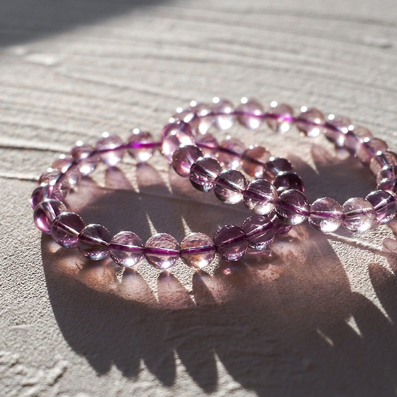 透體 薰衣草 紫水晶 水晶 手鏈 - 手鍊/手鐲 - 水晶 紫色