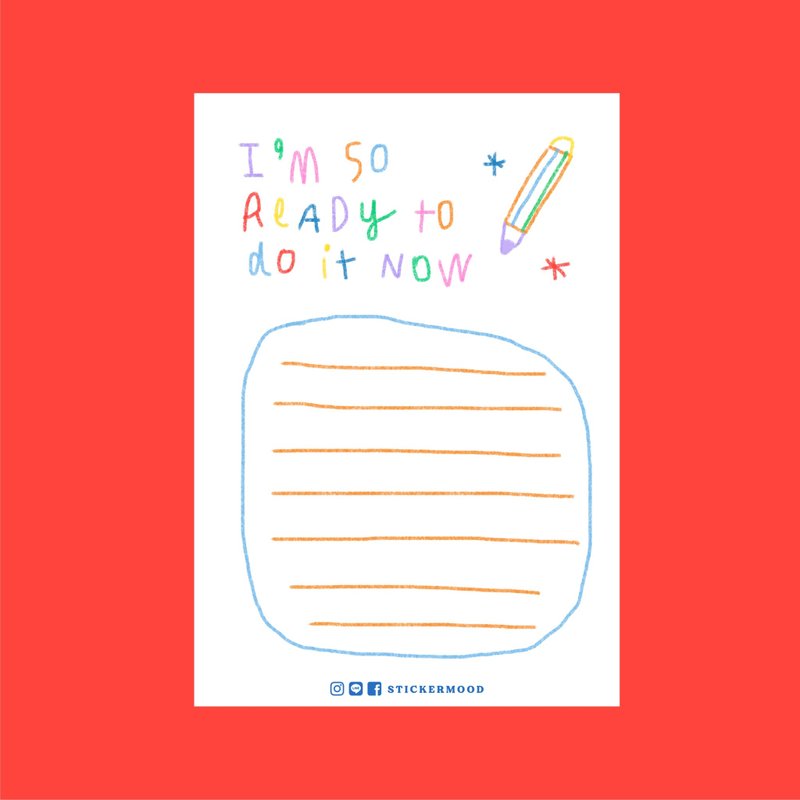 I'm ready to do it now memopad - 便條紙/便利貼 - 紙 多色