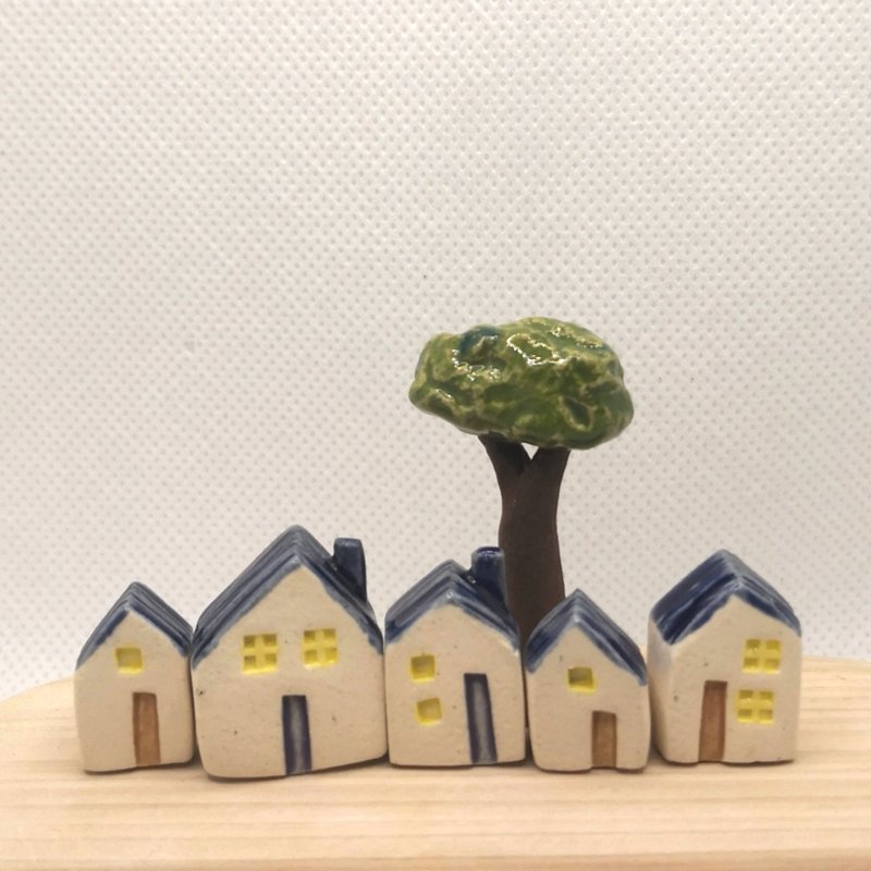 Mini village - ของวางตกแต่ง - ดินเผา สีน้ำเงิน