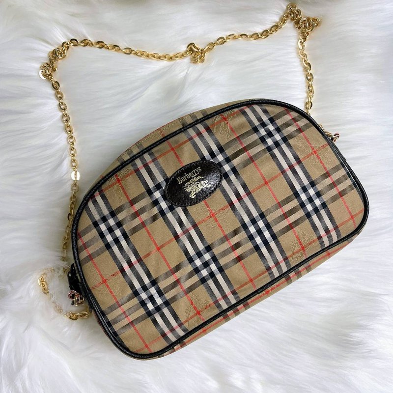 Burberry Nova 經典格紋斜揹包 - 側背包/斜背包 - 其他材質 咖啡色