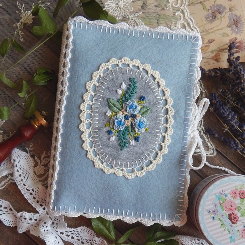 美術和縫紉用品架 畫筆盒 卷筆收納盒 - 居家收納/收納盒/儲物盒 - 羊毛 藍色