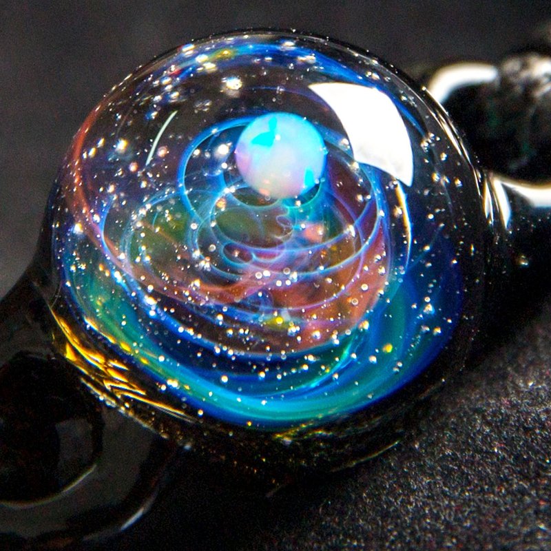 Japan Galaxy Pendant Necklace,Universe Glass,Space Cosmos Design,Handmade - สร้อยข้อมือ - แก้ว 