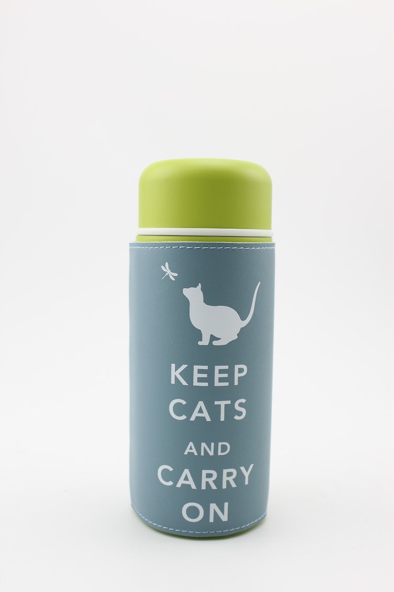 "Keep Cats & Carry On" 旅行保溫杯- 深藍 - 咖啡杯 - 其他金屬 藍色